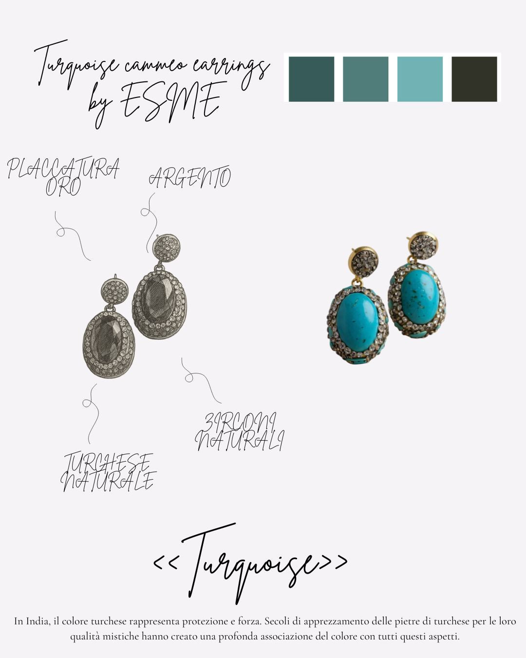 Turquoise Cammeo Earrings