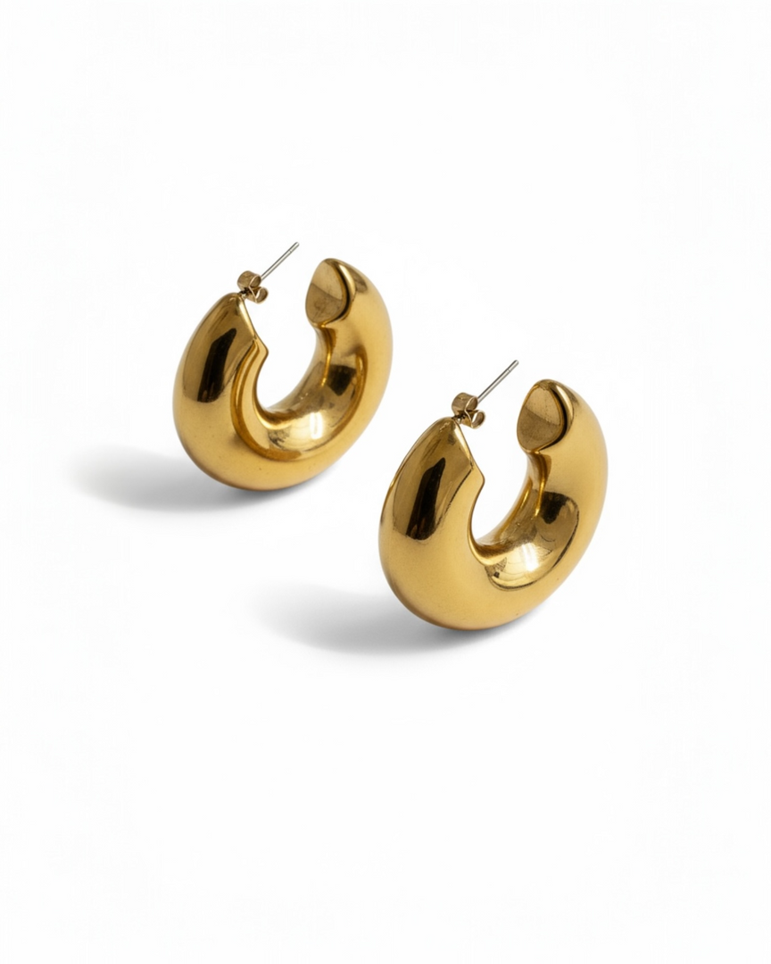 Gold Wave Hoop