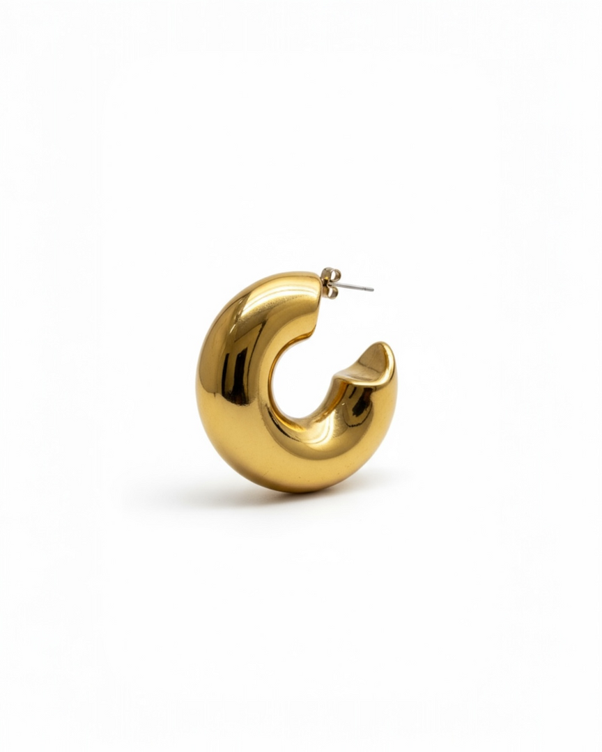 Gold Wave Hoop