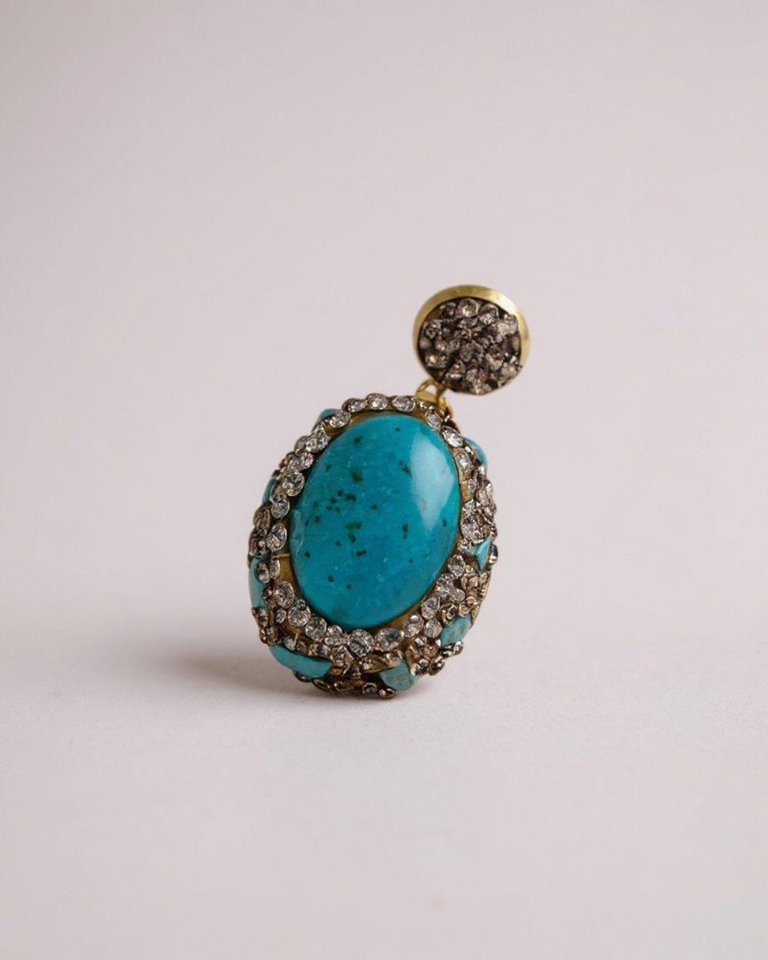 Turquoise Cammeo Earrings